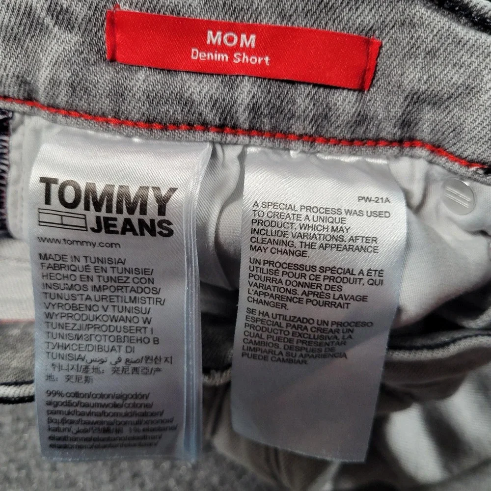 Vintage Tommy Jeans Mom Denim Shorts Womens 25 Gray Cutoff‎ Frayed Hem High Rise